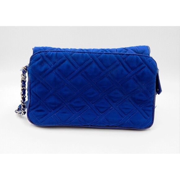 Vera Bradley Navy Quilted Purse Handbag Chain Leather Strap Shoulder Bag - Picture 3 of 16
